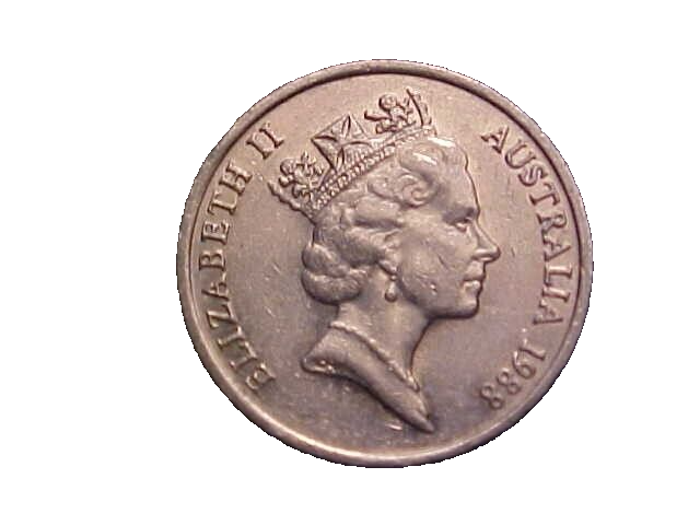 1988 Australia 10 Cents Elizabeth II KM# 81- Very Nice High