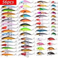 56pcs Bass Fishing Lures Kit - Top Water Baits Tackle Crankbait Swimbaits