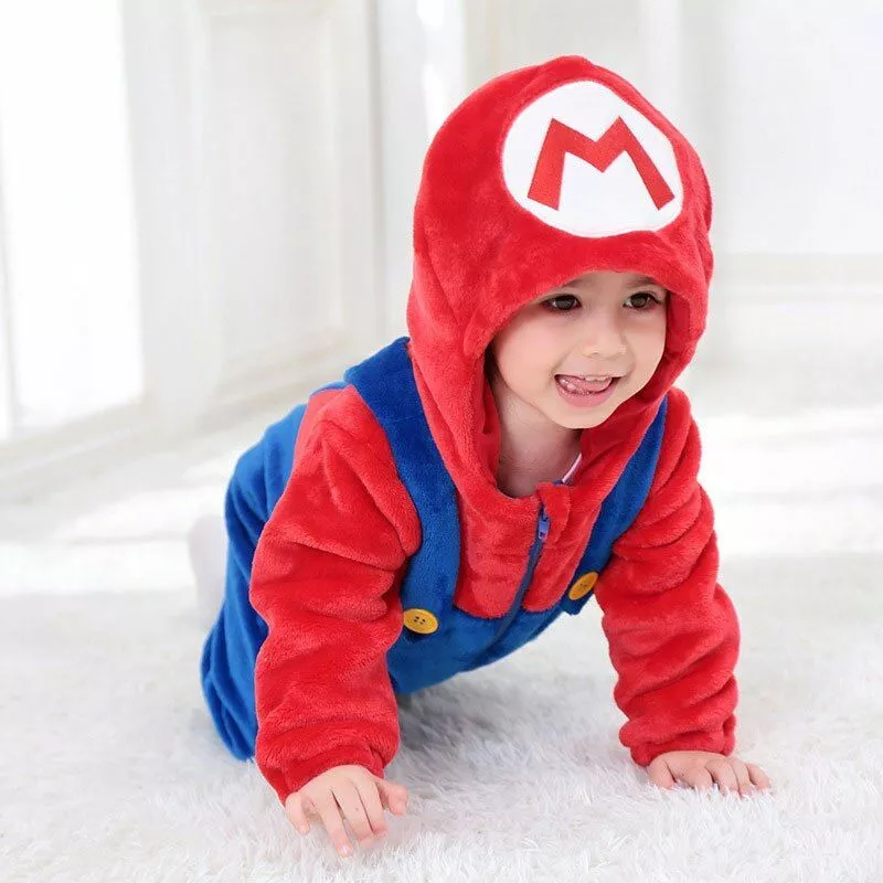 Costume Mario & Luigi Bambino/Ragazza Romper Carino Morbido Inverno Caldo  Abiti