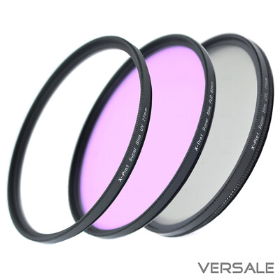 UV + CPL + FLD Filter 52mm 58mm Super Slim Kamera Objektiv dünner Rahmen