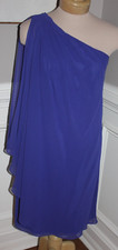 Lauren Ralph Lauren Women's One Shoulder Draped Cocktail Dress Blue Size 8