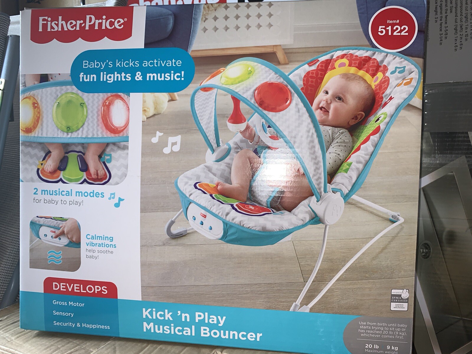 fisher price deluxe kick n play musical bouncer