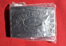 New NOS Vintage BEECH-NUT Chewing Tobacco Silver-tone Belt Buckle