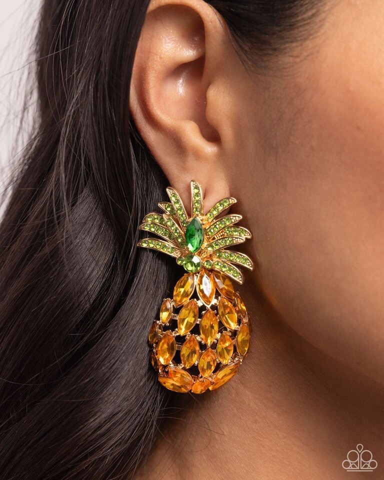 New Paparazzi Jewelry-Pineapple Pizzazz Post Earrings