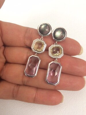 Wunderschöne Ippolita Sterling Silber 925 Rock Candy Diamant Ohrhänger Ohrringe