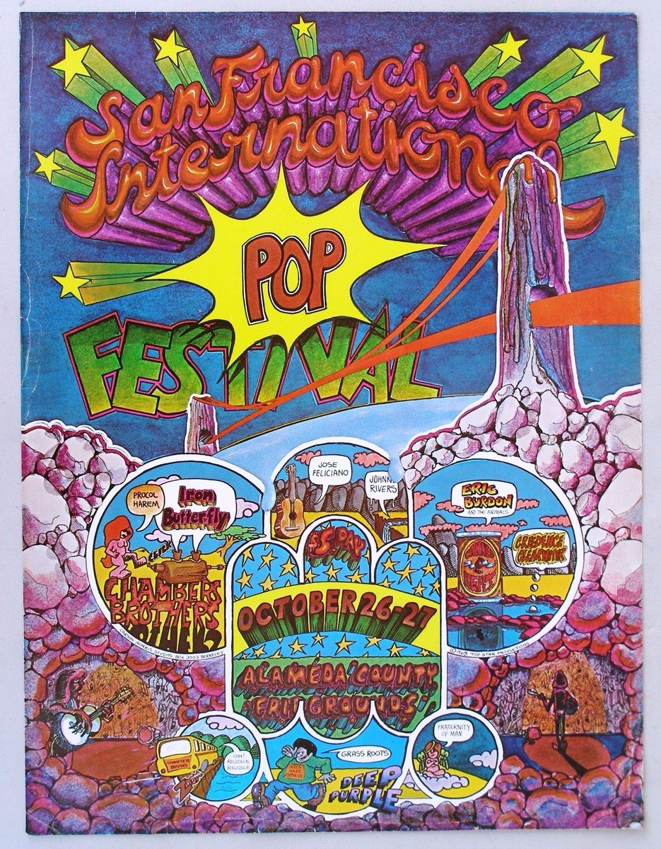 San Francisco International Pop Festival Poster, 1968. Deep Purple
