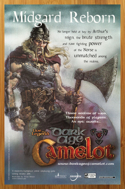 2001 Dark Age of Camelot PC Vintage Print Ad/Poster Authentic Official Promo Art 2001 Dark Age of Camelot PC Vintage Print Ad/Poster Authentic Official Promo Art