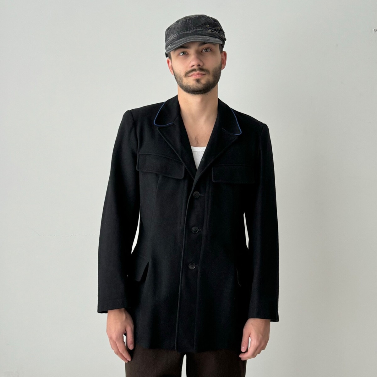 1959 Dated Vintage Swiss Railway Work Navy Jacket 50s Workwear