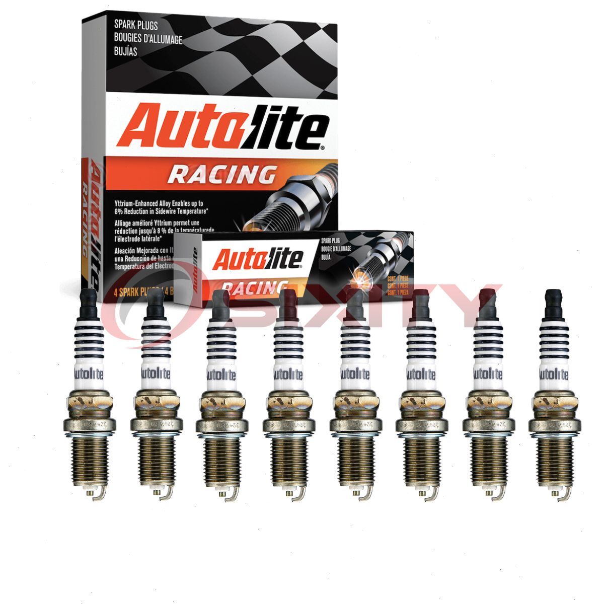 8 pc Autolite Racing AR3924 Spark Plugs for 7373 71 6962 Ignition Wire hr