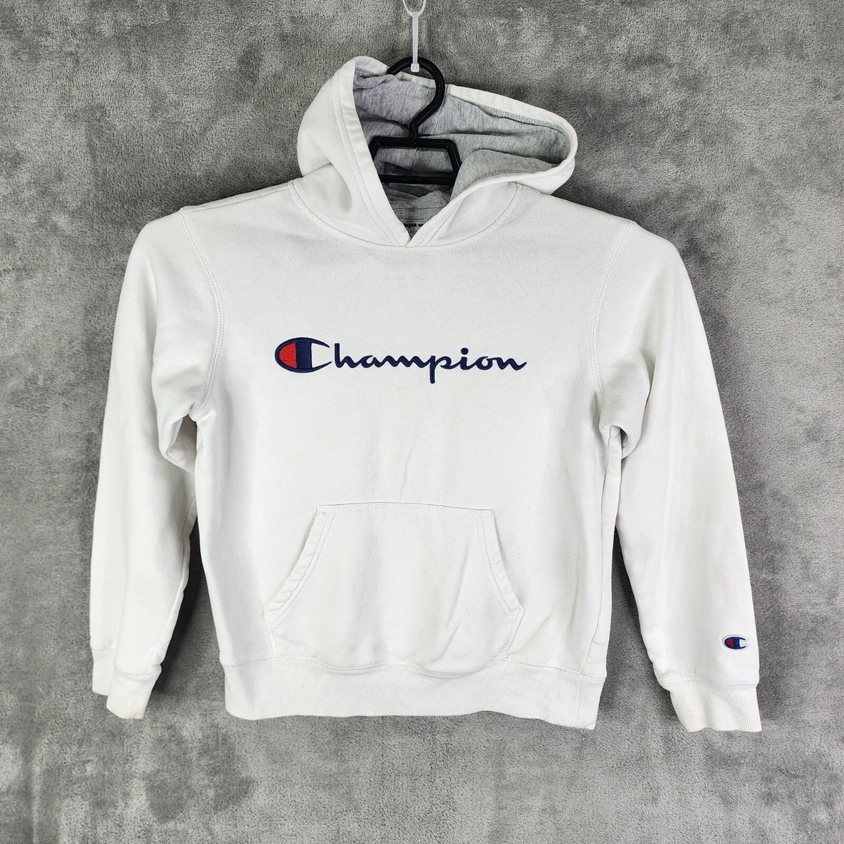 Womens White Champion Hoodie Sweatshirt Long Sleeve Athletic