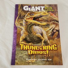 UNUSED Giant Book to Color Thundering Dinos! Dinosauers Rampaging Coloring Fun