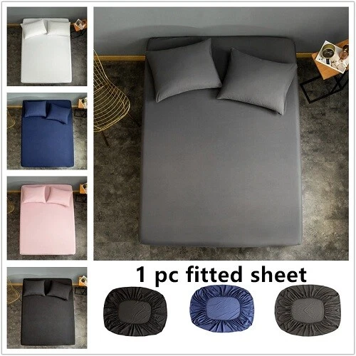 Sábana/almohada ajustable 400TC 100 % algodón egipcio talla doble de EE. UU. todo color Foto 3 de 4