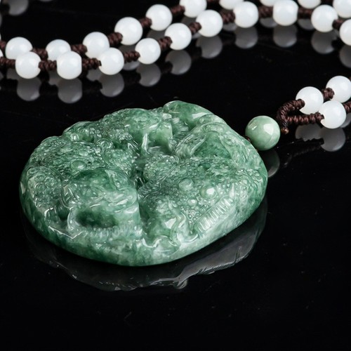 Real Grade A Jade Jadeite Men Women Lucky Double Wealth Coad Pendant - Bild 7 von 15