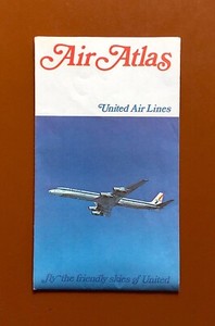 Vintage United Air Lines Systems Map 1960’s