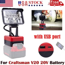 Outdoor Camping LED Work Light For Craftsman V20 20V Battery w/USB Adjustable US