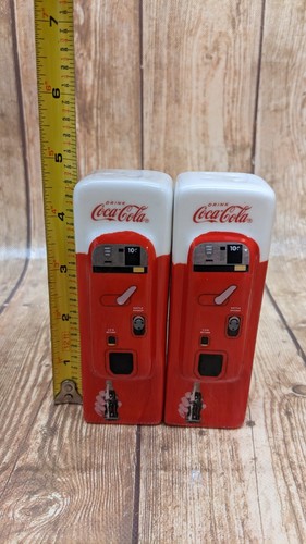 Coca-Cola Ceramic Vending Machine Salt and Pepper Shakers Nostalgia Collectible - Picture 5 of 6