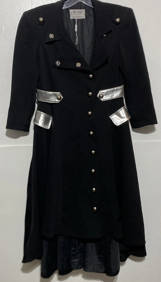 Gail McInnis хора костюм платье пальто двубортный черный серебряный высокий низкий кромки - Изображение 2 из 4