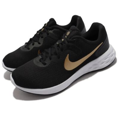 Size 11.5 - Nike Revolution 6 Black Metallic Gold | eBay
