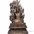 20CM Antique Acala Acalanatha Arycalanatha Buddha Statue blessed Bronze/gilt
