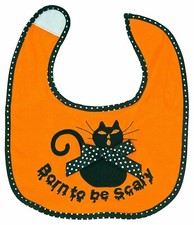 Ganz Baby Girl Halloween Spooky Born to Be Scary - Black Cat Bib EH11596