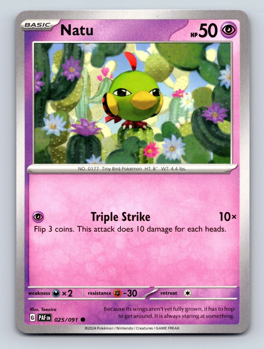 natu♪＊ Natu HP 50 Triple Strike Tiny Bird Colorful Psychic Pokémon | eBay
