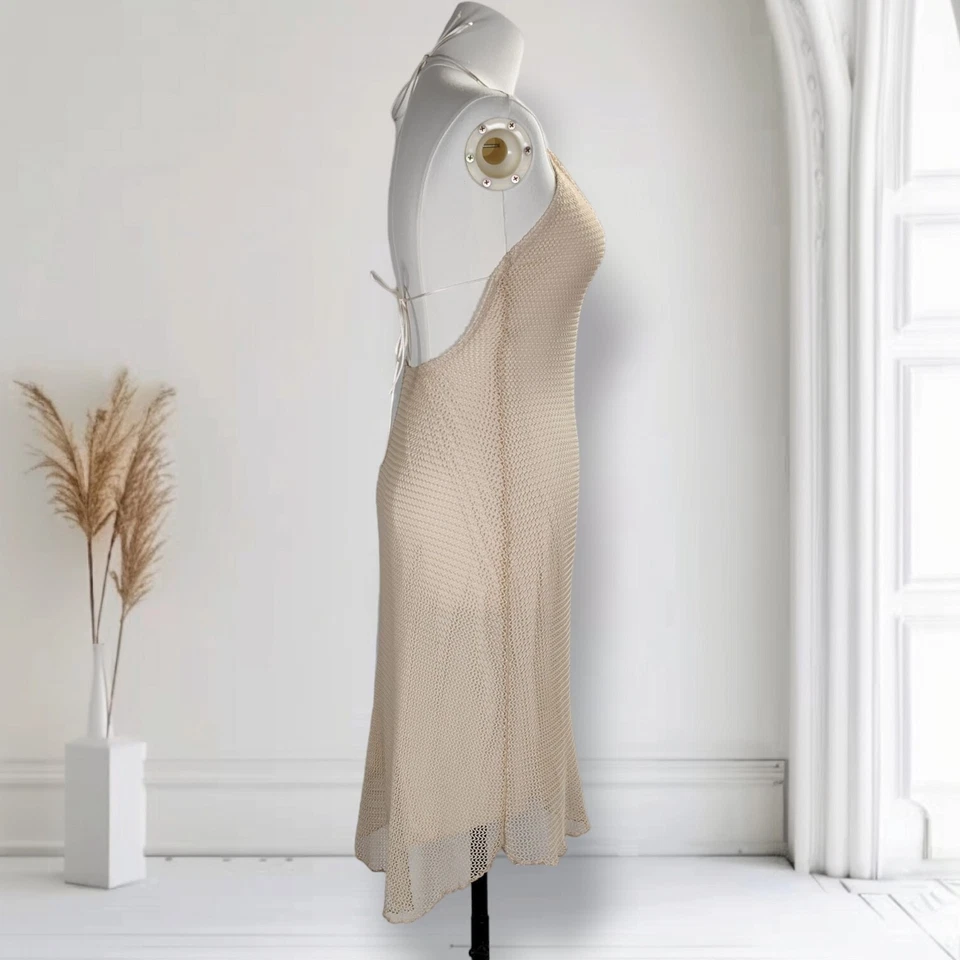 Mini Vestido LM Lulu Patricia Forgeal Sin Espalda Talla S Vintage Tejido Texturizado Halter Foto 3 de 4