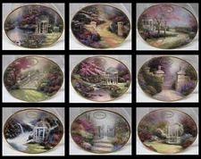 9 THOMAS KINKADE "DAILY GIFTS FROM GOD'S GARDEN" MONTHLY CALENDAR PLATES