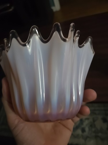 Vintage Fostoria Heirloom Pink Opalescent Glass Bowl/vase - Picture 5 of 16