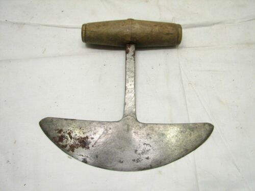 Kitchen Food Chopper Blade Hand Forged Iron Wood Primitive Tool Cutter