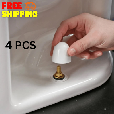 #ad 6 Packs Universal Toilet Bolt Caps Round Plastic Push On Toilet Bowl Bolt Caps $6.97