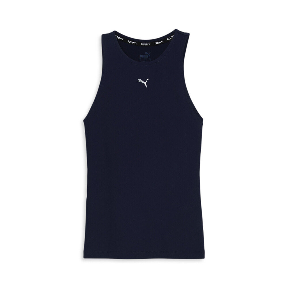 Puma Women's Blue High Neck Athletic Training Tank Top Casual 52432907