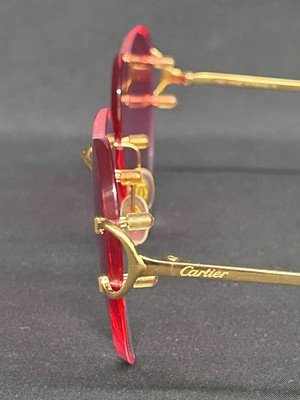Cartier Big C Gold Wires Rimless Pink Heart Shaped Lenses Glasses Sunglasses Cartier Big C Gold Wires Rimless Pink Heart Shaped Lenses  main image 3