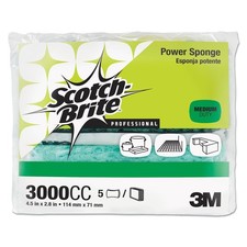 Scotch-Brite PROFESSIONAL 3000CC 0.6" Thick Power Sponge - BL/TL (5/Pack) New