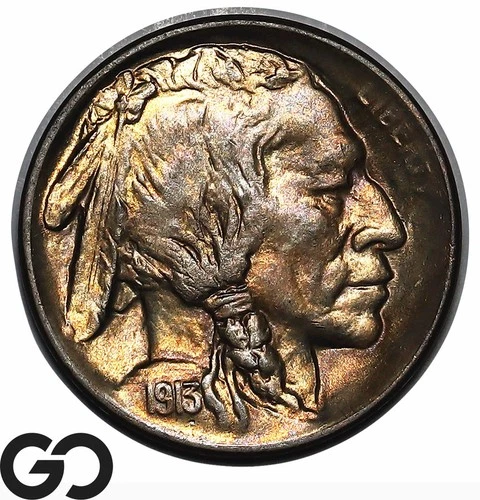 1913-S Buffalo Nickel Type 1, Beautiful Gem BU++ Better Date