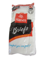 Hanes Briefs 3 Pack Mens Size 42 Vintage 1996 100 Cotton White New In Package