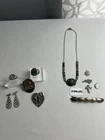 VINTAGE ART DECO JEWELRY LOT 11pcs STERLING SILVER NECKLACE 39 WORLDS FAIR RING
