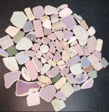 Genuine Surf Tumbled sea glass from japan pottery tile