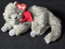 2000 Ty Beanie Babies Baby - Beani the Long-Haired Gray Cat 7" NWT Retired