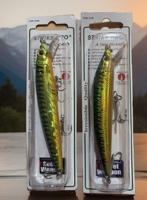 (2) Strike Pro Alpha MINNOW EG-033 JL-115 Fishing Lure NEW 11cm 5  Handicraft