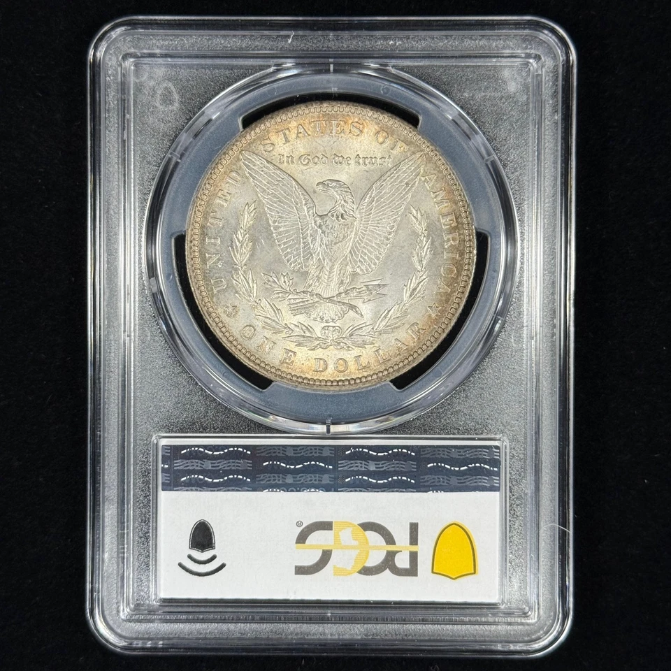 1896 $1 MS65 Toned Morgan Dollar - PCGS Gold Shield - Lovely Obverse Toning - Image 2 of 2
