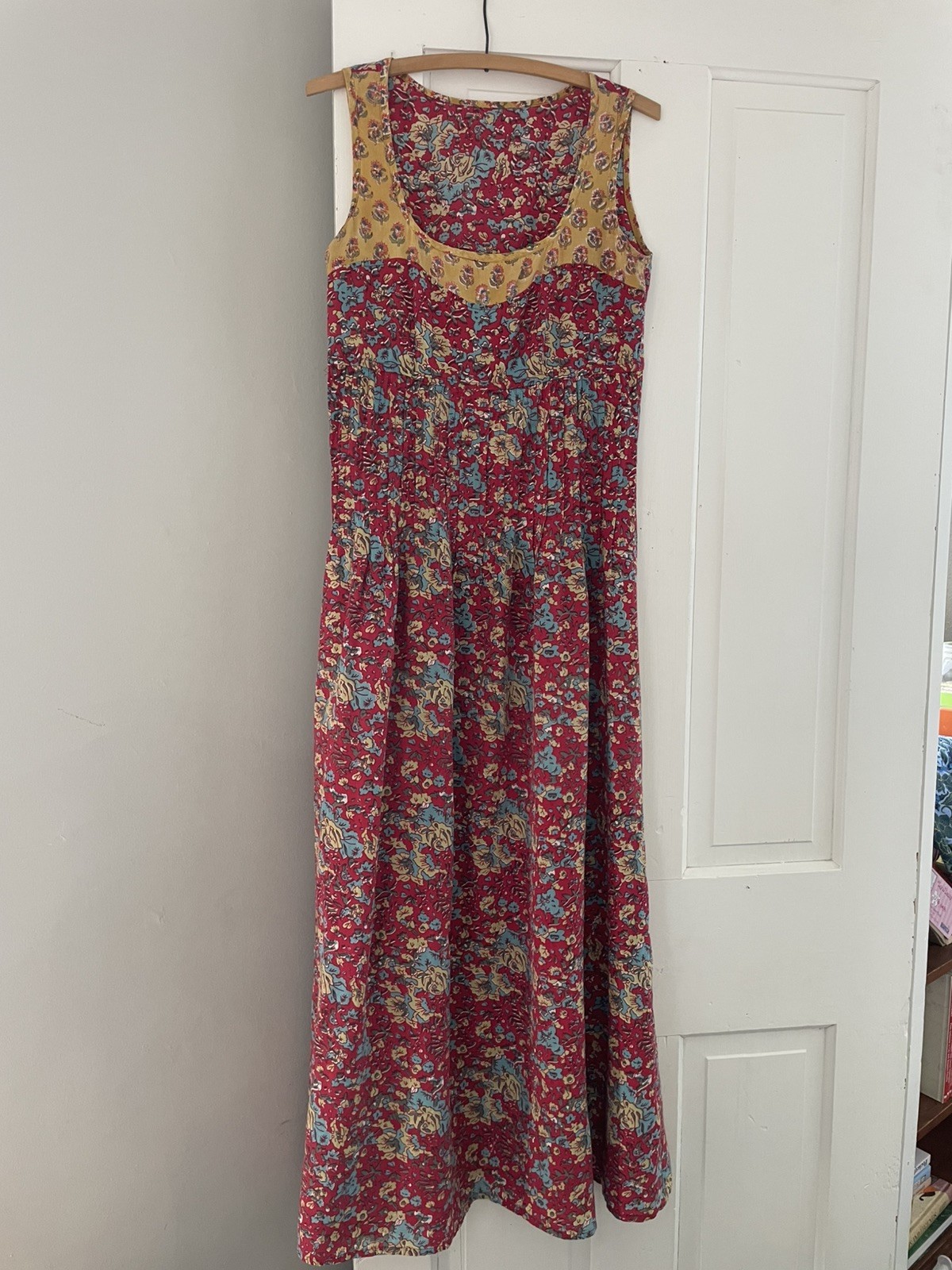 Women’s Indian Block Print Lightweight Cotton Maxi Dress Size Small? Read