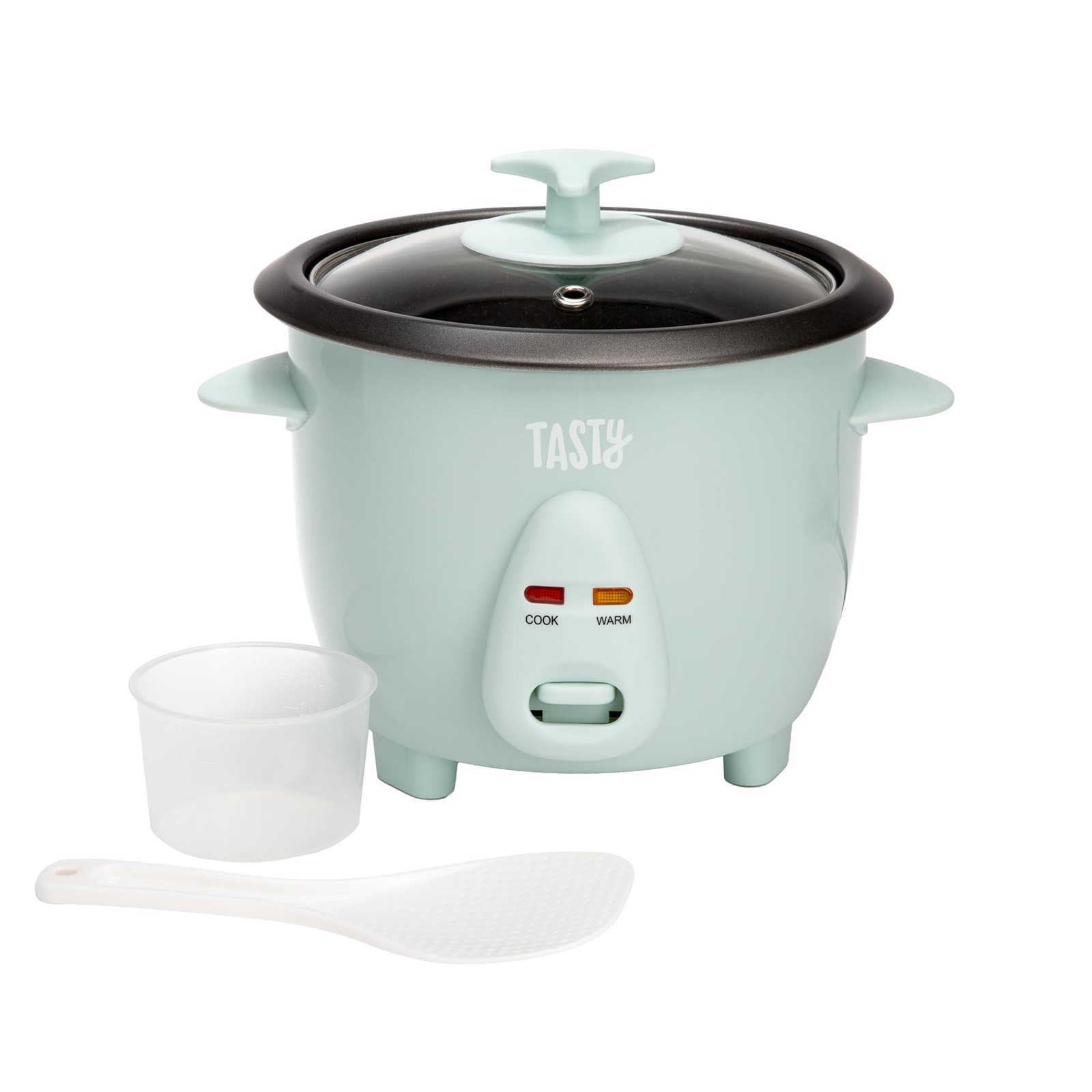 Tasty Mini Rice Cooker - Nonstick, Auto Keep Warm, 6-Cup Cap
