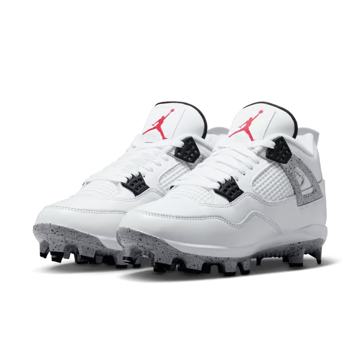Nike Men's Air Jordan 4 Retro MCS Baseball Cleats, White/Red, Size