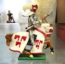 CUSTOM MADE MOUNTED KNIGHT ON CHARGING HORSE   SET  #A  54MM