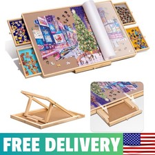 Jigsaw Puzzle Table With Integrated Adjustable Stand/Bracket And Removable