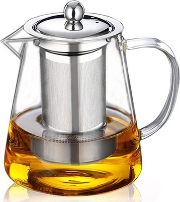 Teekanne mit Edelstahlfilter Teebereiter Glaskanne Kanne Teesieb Tee Teefilter