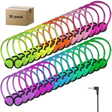 30 Pack Class Set Headphones for Kids Students School Classroom Bulk Earphone...