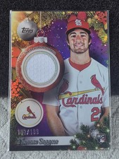 2025 Topps Holiday Blue Metallic Thomas Saggese RC Rookie Relic /199 CARDINALS