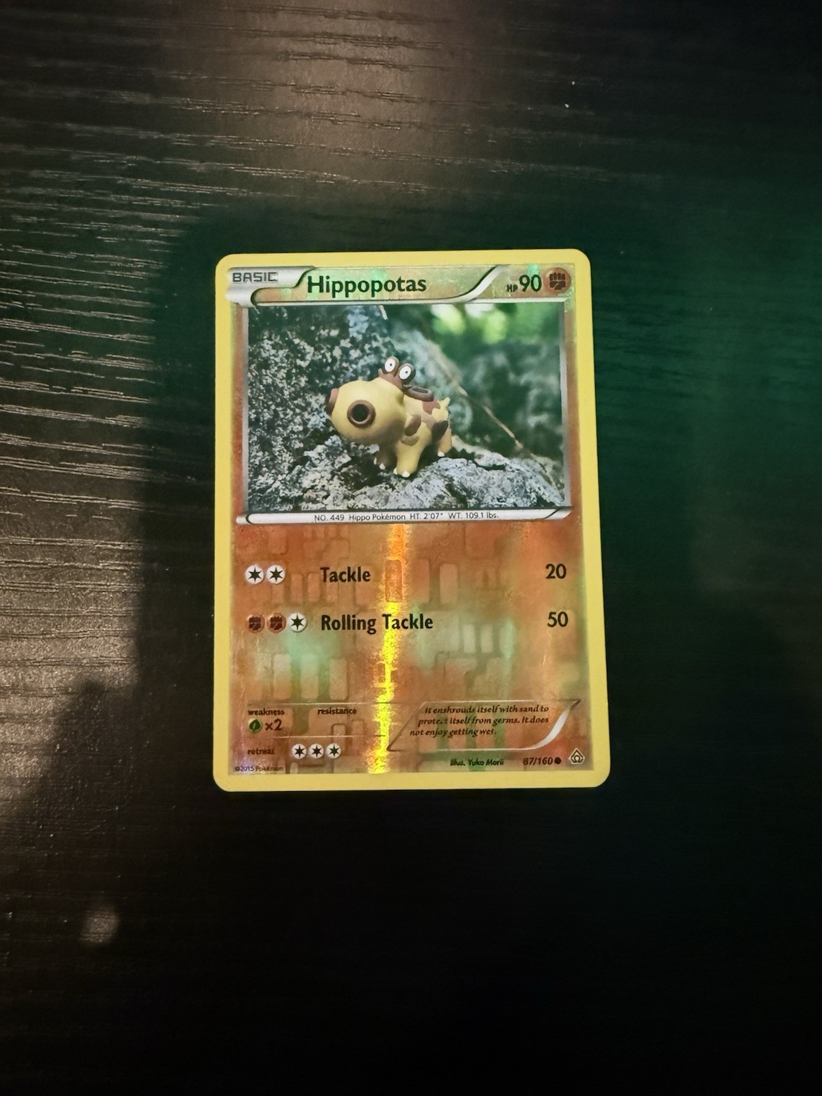 Hippopotas 87/160 XY - Primal Clash Reverse Holo - Pokemon Card LP-MP
