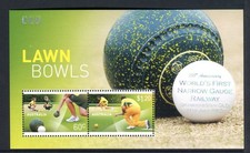 2012 Lawn Bowls MUH Mini Sheet - Overprinted 1st Narrow Gauge Railway Qld #000